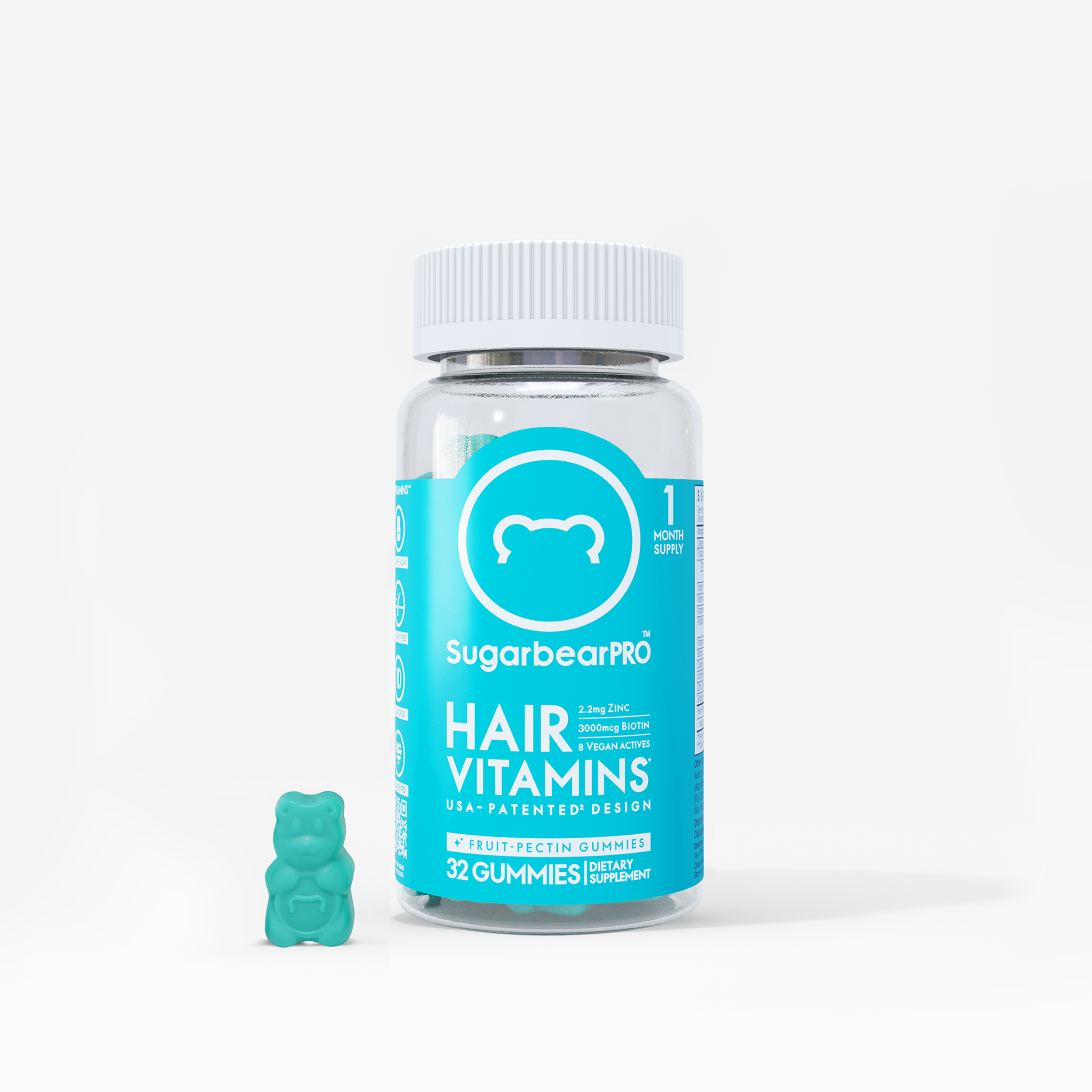 Sugarbear Pro Hair Vitamin Vegan Gummies - 1 Month Pack