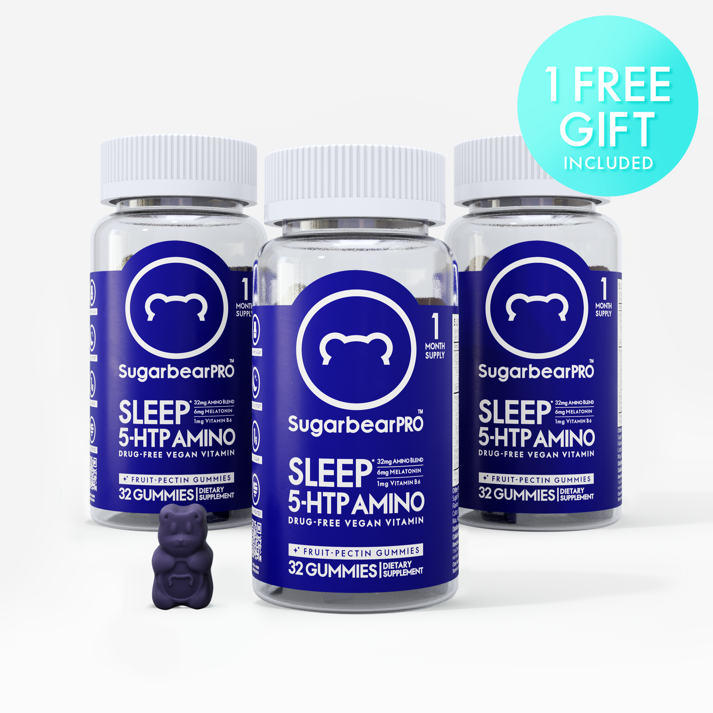 Sugarbear Sleep 5-HTP Amino Vitamin - 3 Month + Free Gift