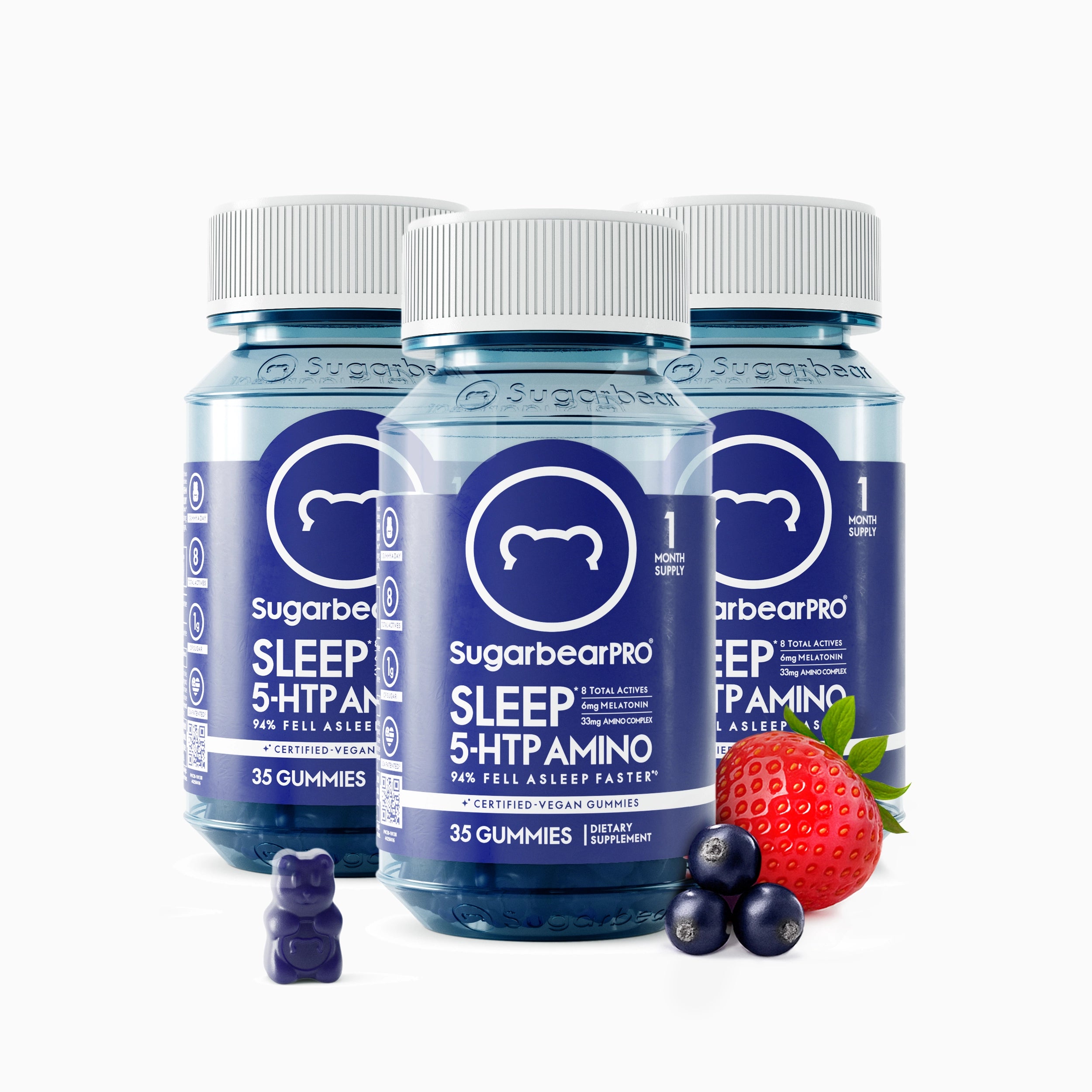 SugarbearPRO® Sleep 5-HTP Amino Vegan Vitamin Gummies - 3 Month Supply + Free Gift