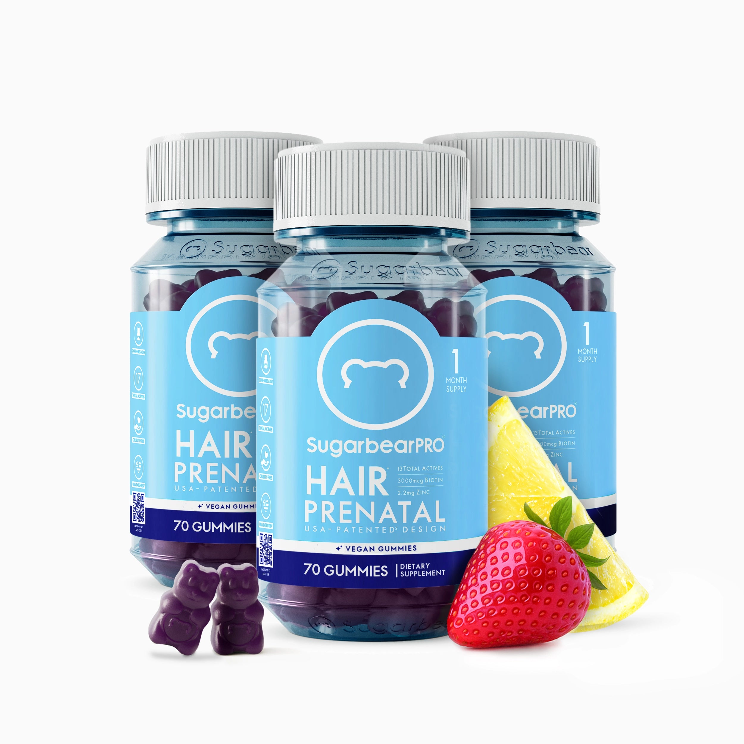 SugarbearPRO® Hair Prenatal Vegan Vitamin Gummies - 3 Month Supply + Free Gift
