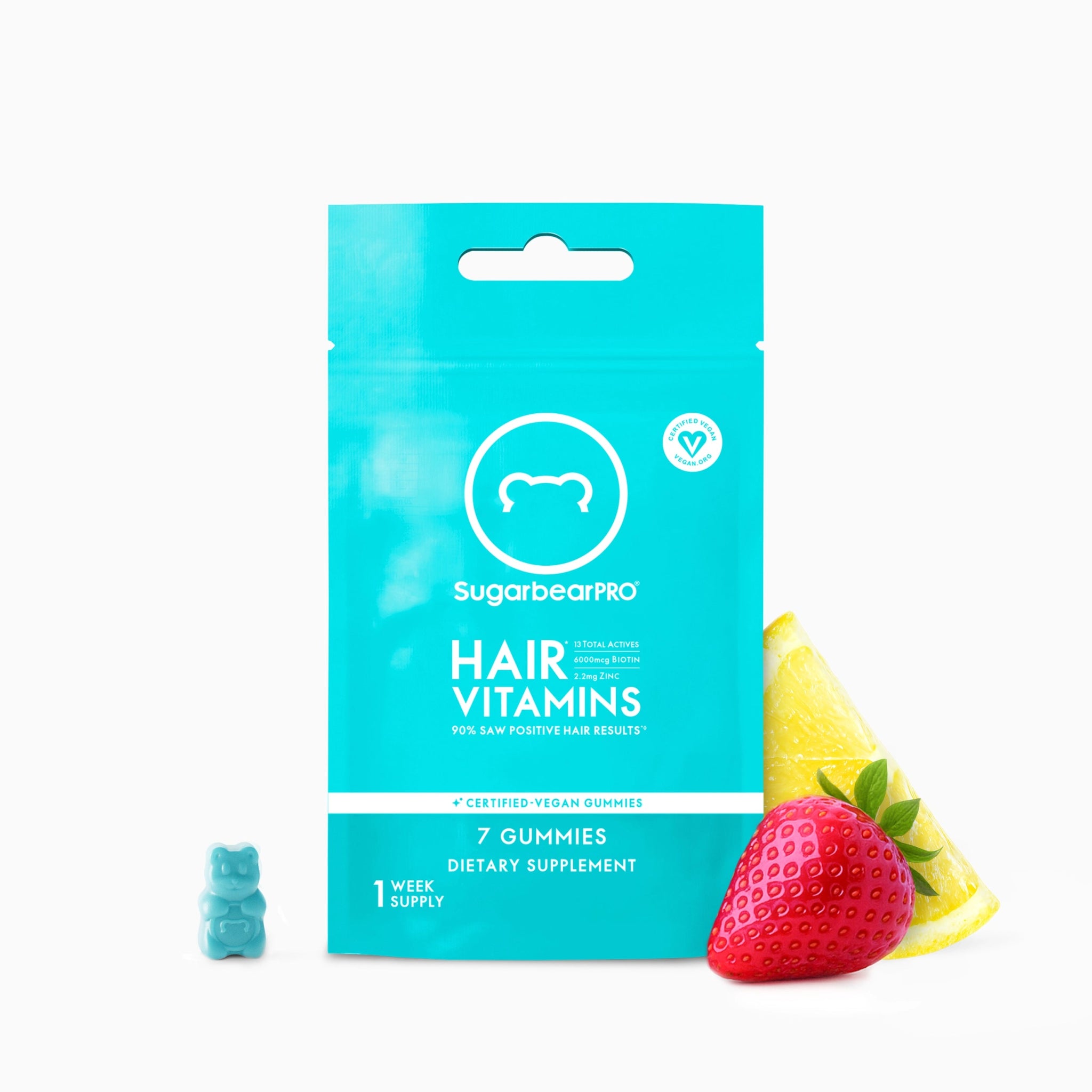 SugarbearPRO® Hair Vegan Vitamin Gummies - 1 Week Supply - SugarbearPRO®