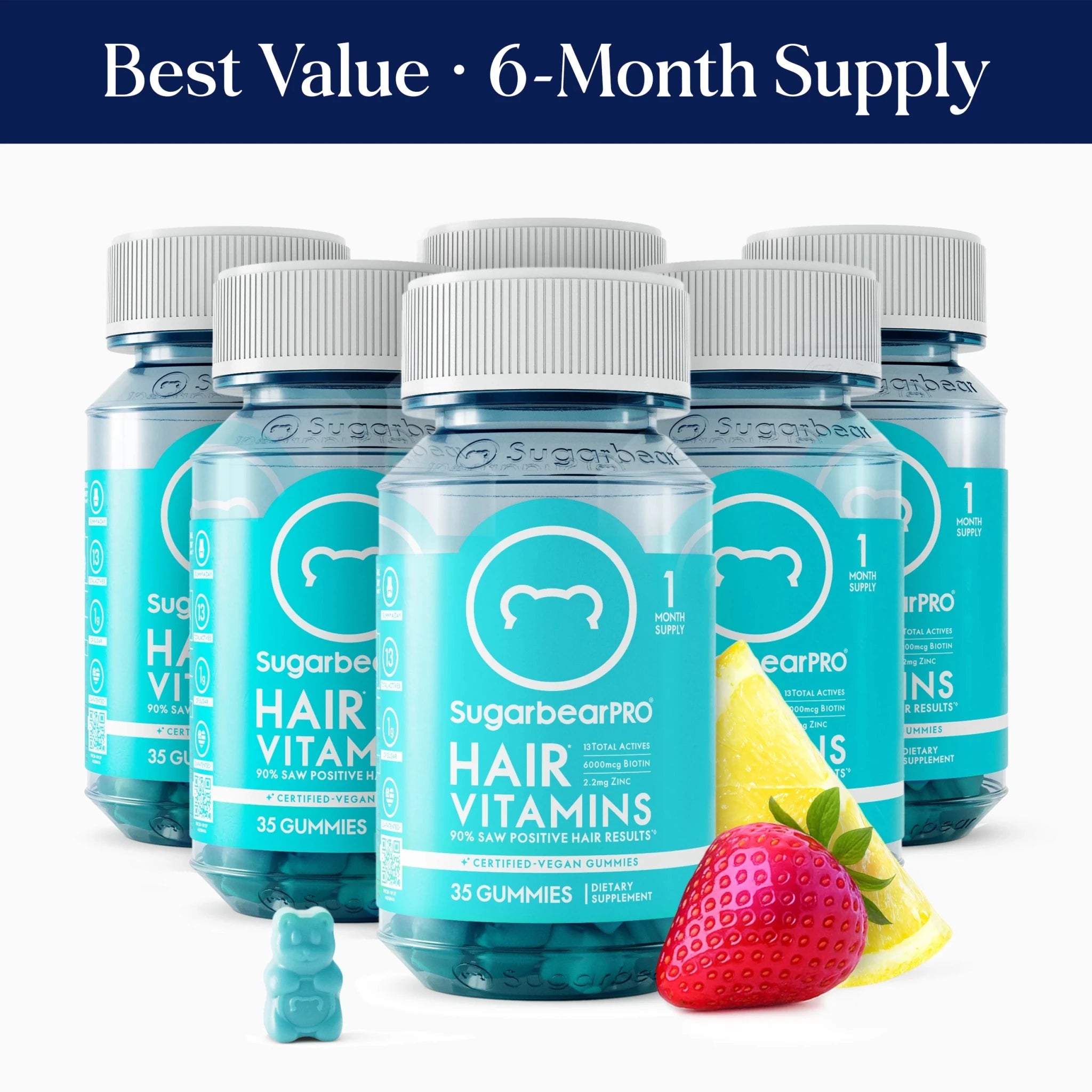 SugarbearPRO® Hair Vegan Vitamin Gummies - 6 Month Supply + Free Gift* - SugarbearPRO®