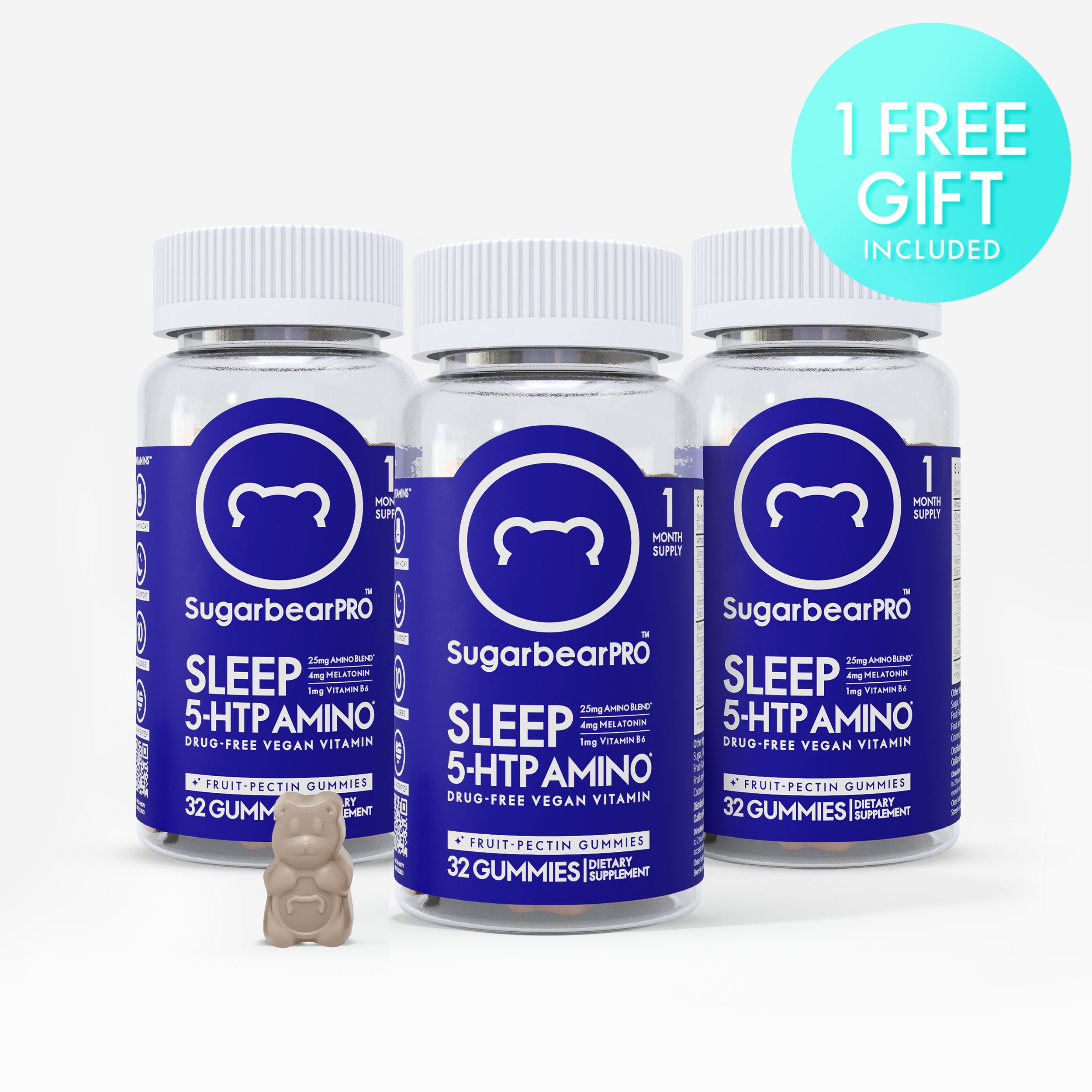 Sugarbear Sleep 5-HTP Amino Vitamin - 3 Month + Free Gift