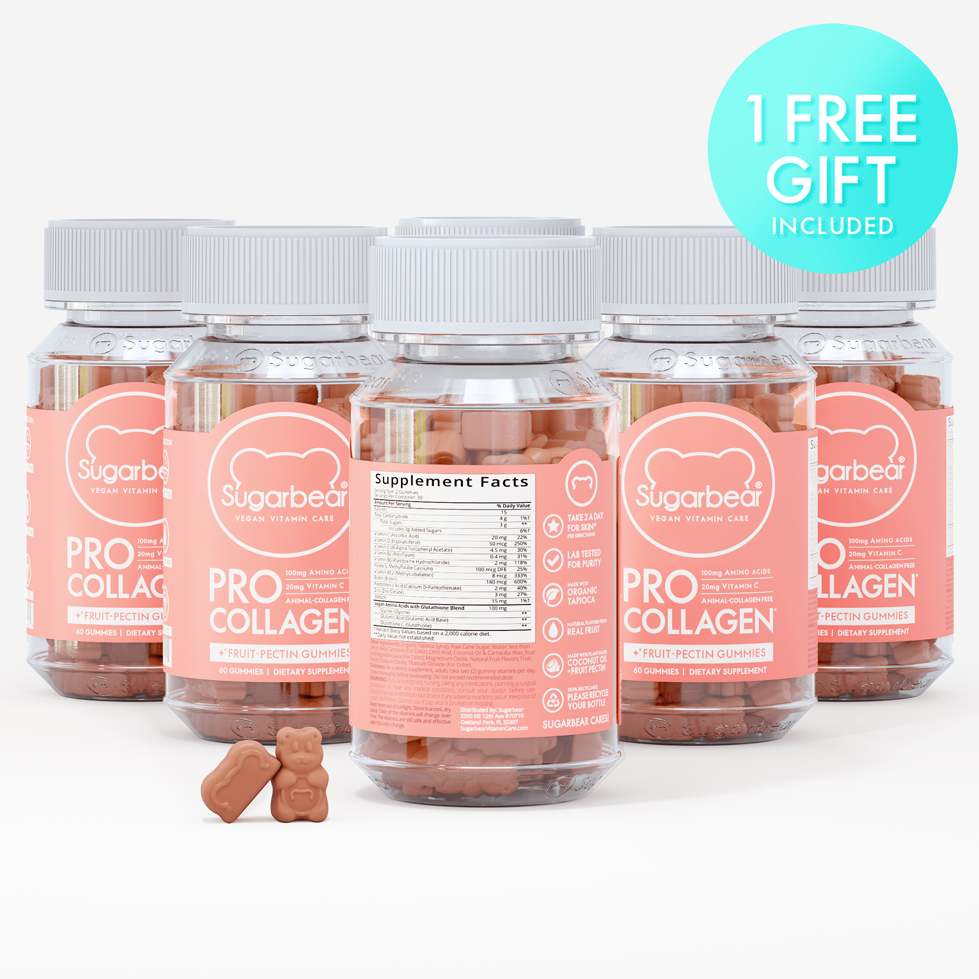 Sugarbear ProCollagen Vitamins - Paquete de 6 meses + regalo gratis
