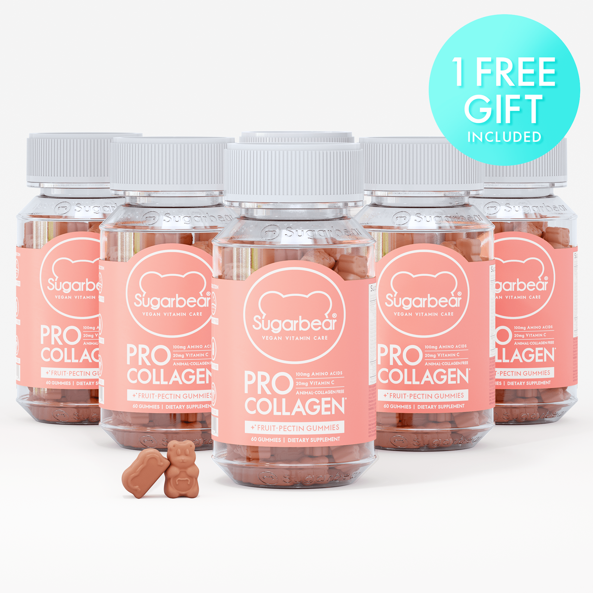 Sugarbear ProCollagen Vitamins - Paquete de 6 meses + regalo gratis
