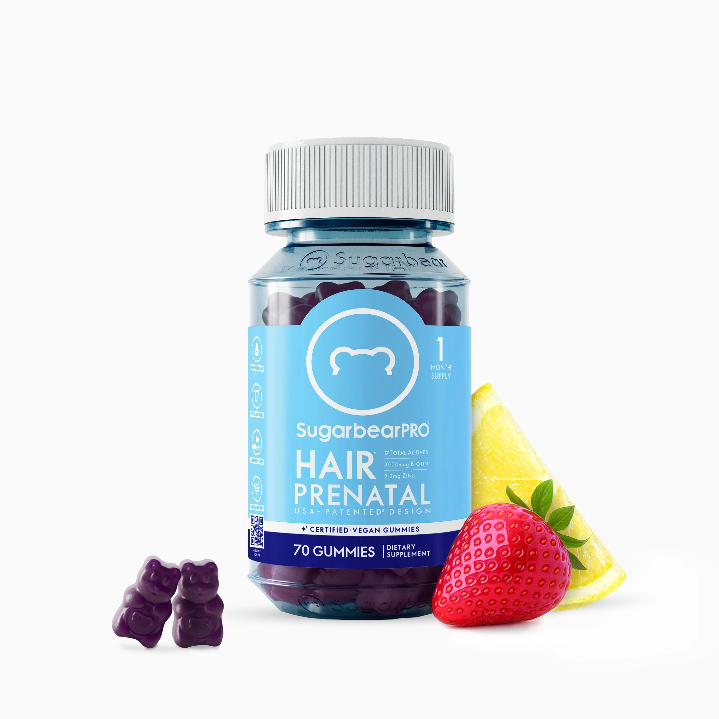 SugarbearPRO® Hair Prenatal Vegan Vitamin Gummies - 1 Month Supply