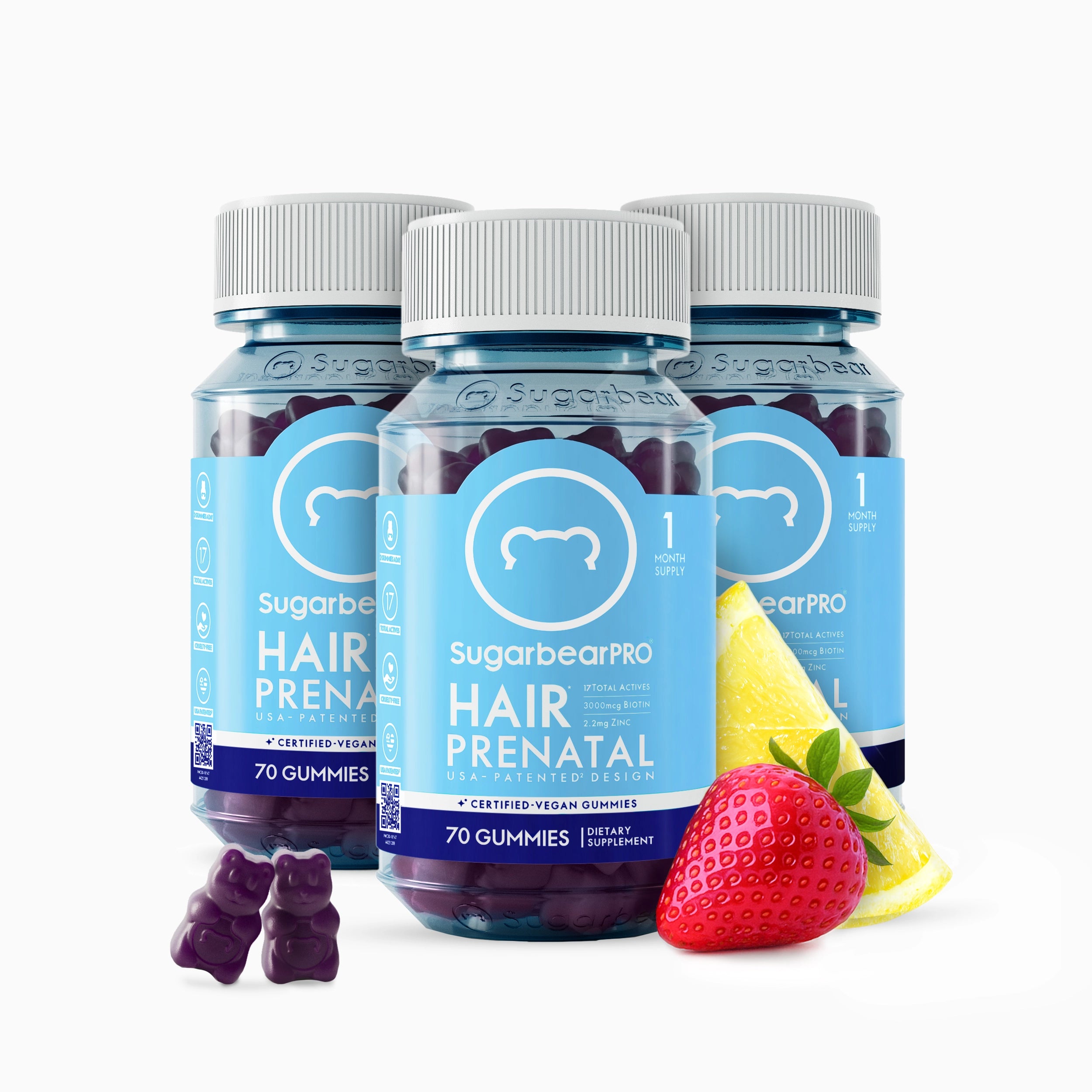 SugarbearPRO® Hair Prenatal Vegan Vitamin Gummies - 3 Month Supply + Free Gift