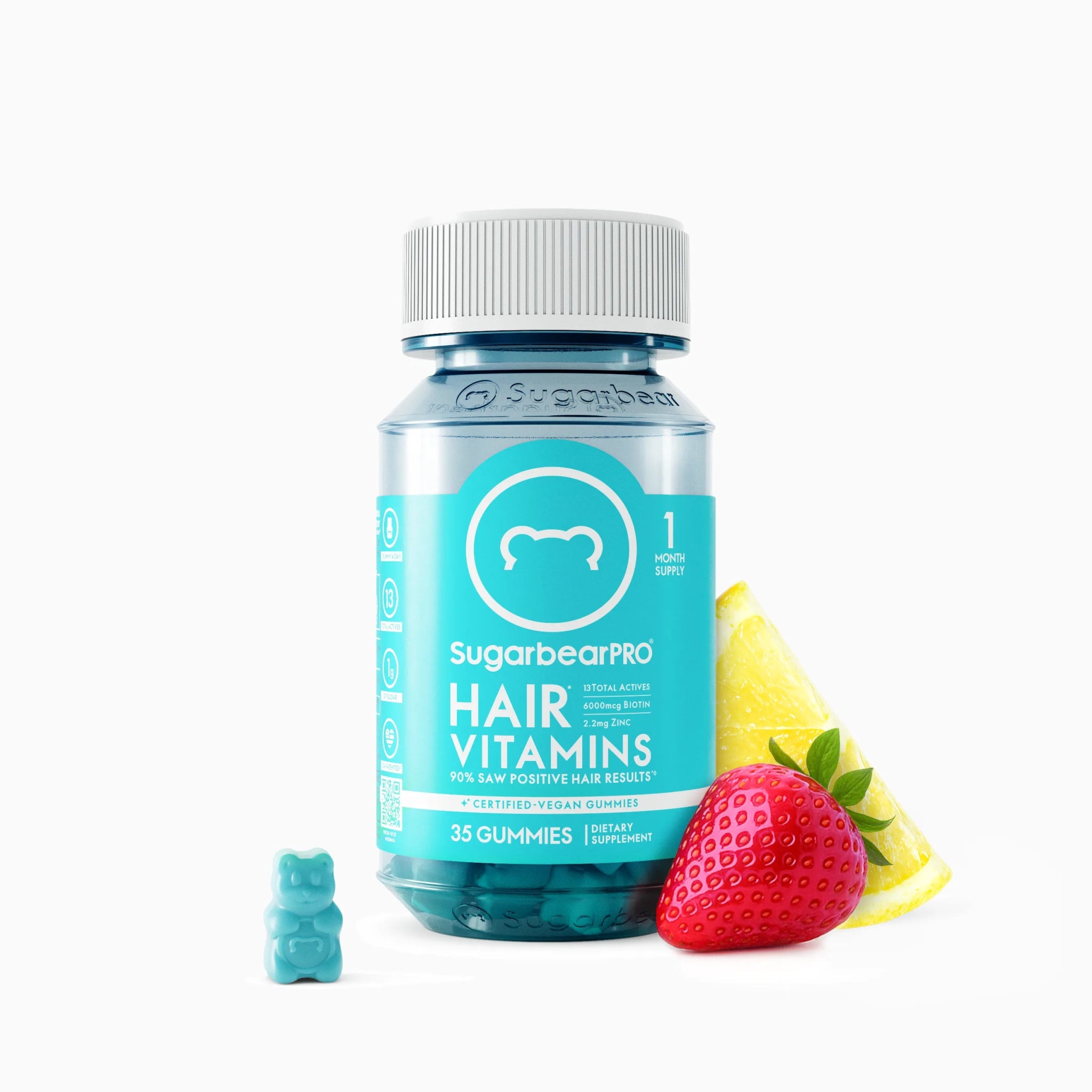 SugarbearPRO Glow & Grow Duo - Hair Vitamins bottle included in the hair and skin vitamins bundle.
