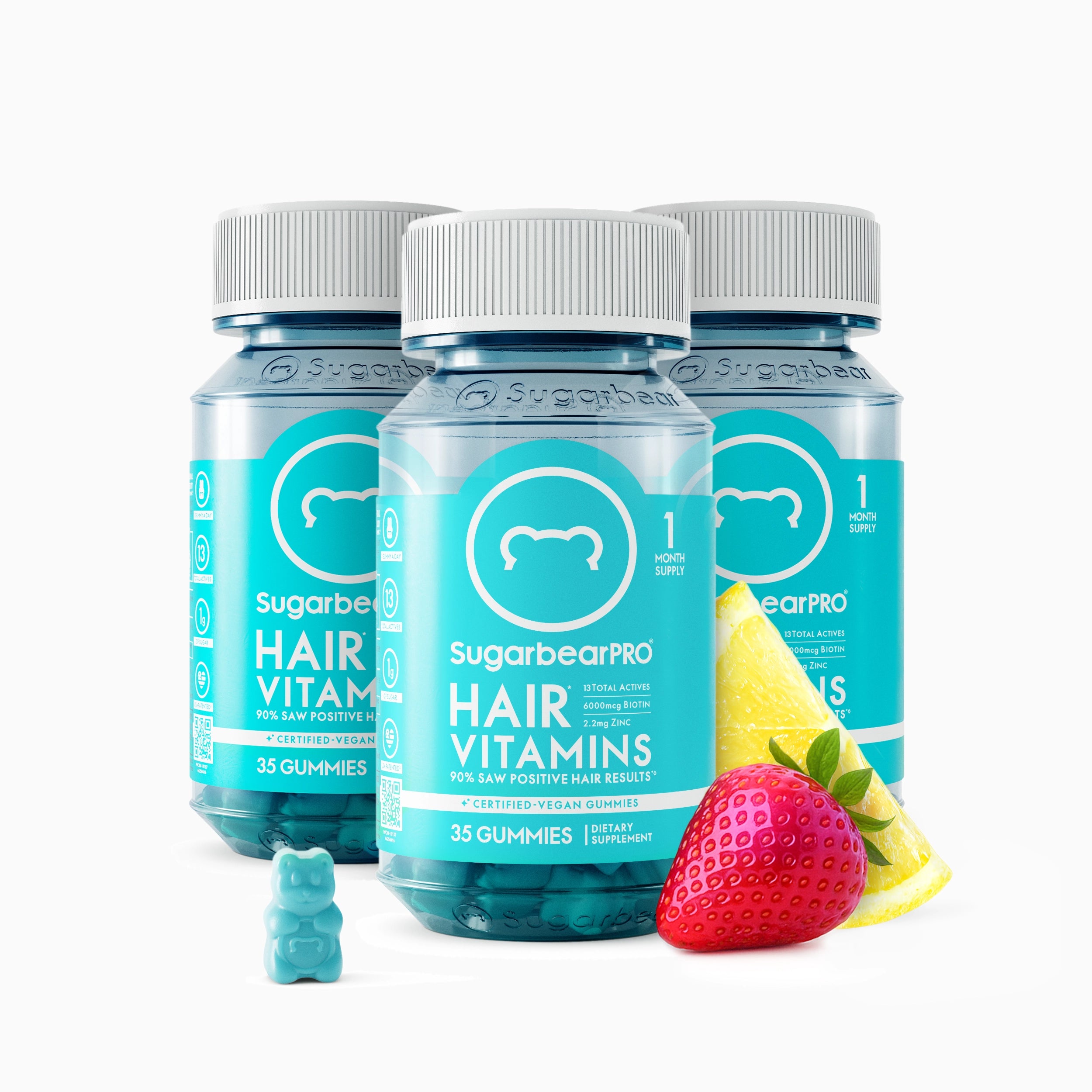 SugarbearPRO® Hair Vegan Vitamin Gummies - 3 Month Supply + Free Gift - SugarbearPRO®