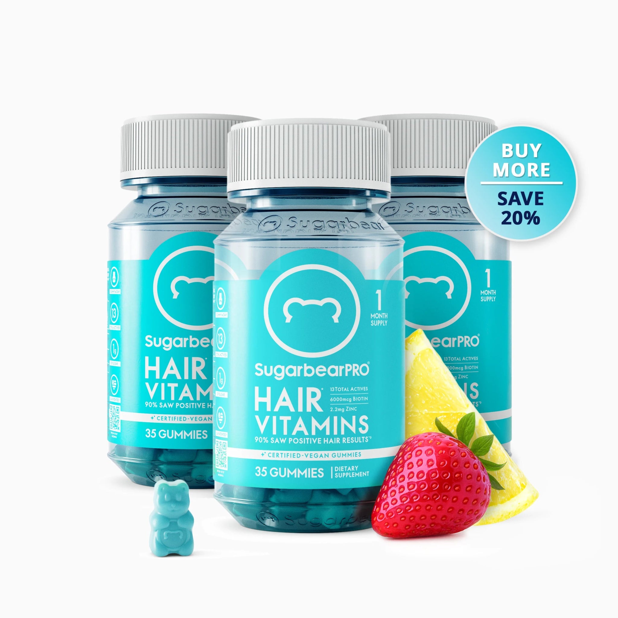 Sugarbear Pro Hair Vitamins Gummies 62S main image 1