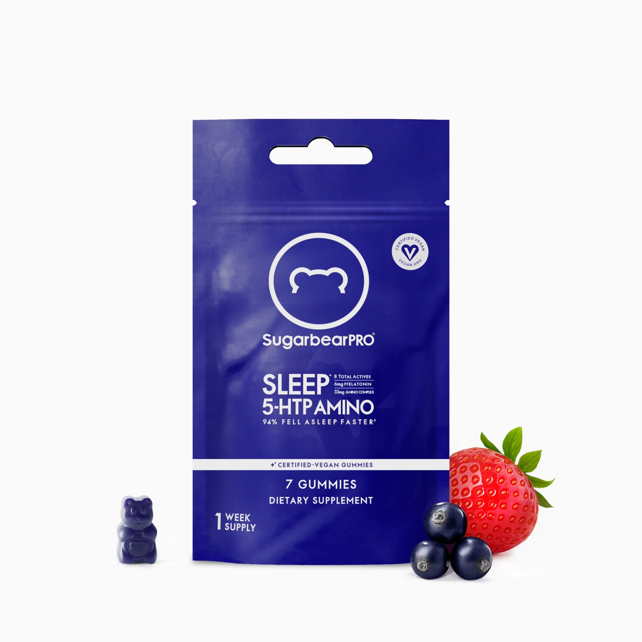 SugarbearPRO® Sleep 5 - HTP Amino Vegan Vitamin Gummies - 1 Week Supply - SugarbearPRO®